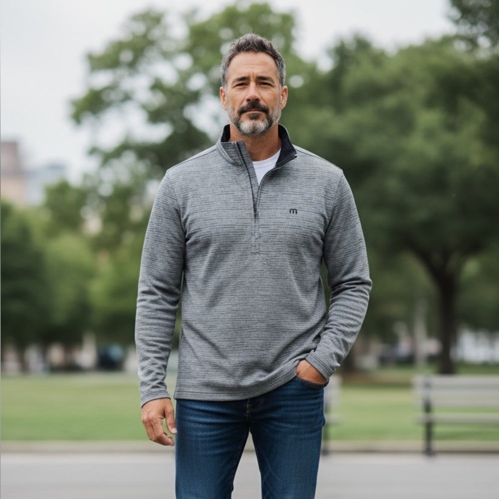 Gray Quarter-Zip Pullover Travis Mathew